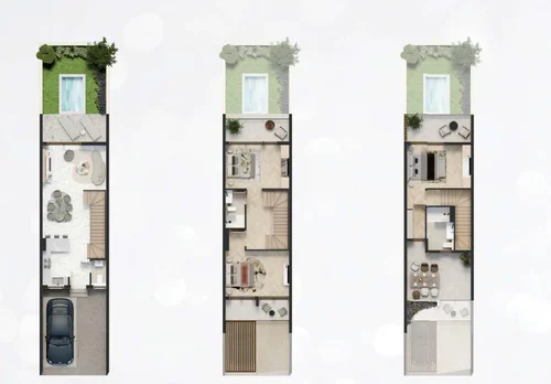 3BR Townhouse Floor Plan